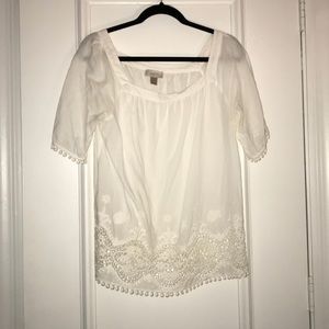LOFT white short-sleeve top